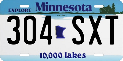 MN license plate 304SXT