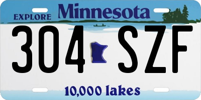 MN license plate 304SZF