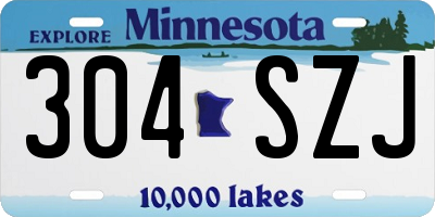 MN license plate 304SZJ