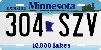 MN license plate 304SZV