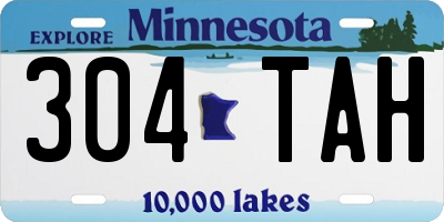 MN license plate 304TAH
