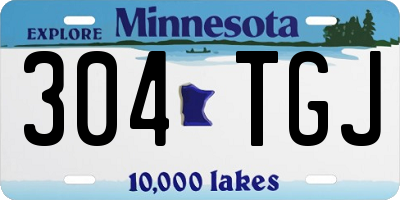 MN license plate 304TGJ