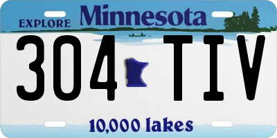 MN license plate 304TIV