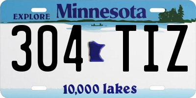 MN license plate 304TIZ