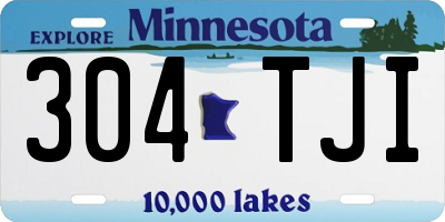 MN license plate 304TJI