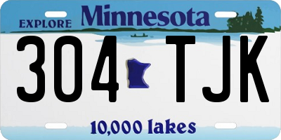 MN license plate 304TJK