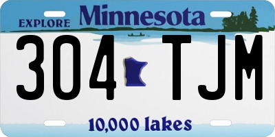 MN license plate 304TJM