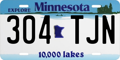 MN license plate 304TJN