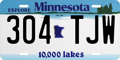 MN license plate 304TJW