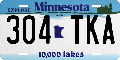 MN license plate 304TKA