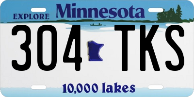 MN license plate 304TKS