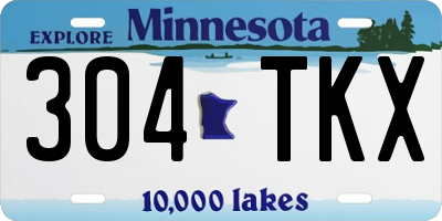 MN license plate 304TKX