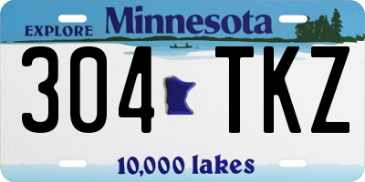 MN license plate 304TKZ
