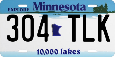 MN license plate 304TLK