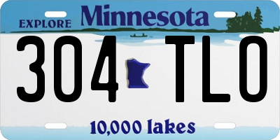 MN license plate 304TLO