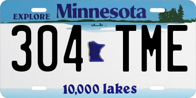MN license plate 304TME
