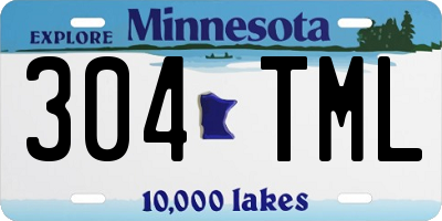 MN license plate 304TML