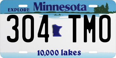 MN license plate 304TMO