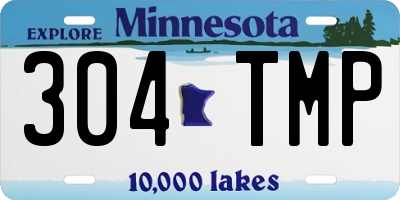MN license plate 304TMP