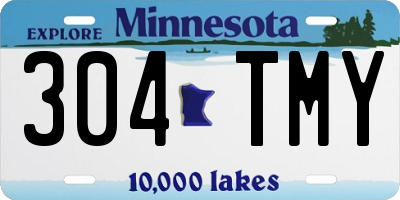 MN license plate 304TMY
