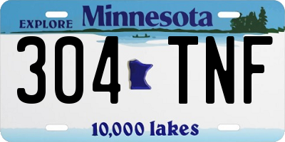 MN license plate 304TNF