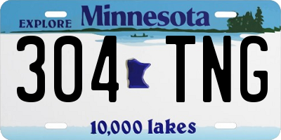 MN license plate 304TNG