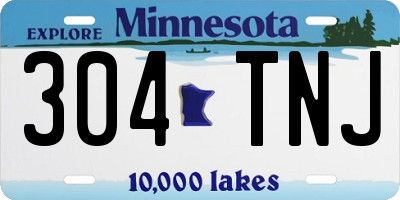 MN license plate 304TNJ