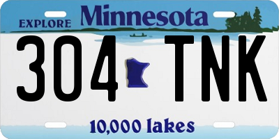 MN license plate 304TNK