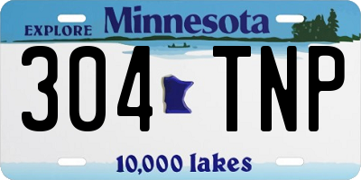 MN license plate 304TNP