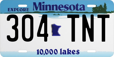 MN license plate 304TNT