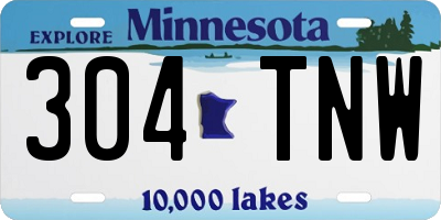 MN license plate 304TNW