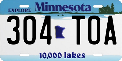 MN license plate 304TOA