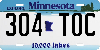 MN license plate 304TOC