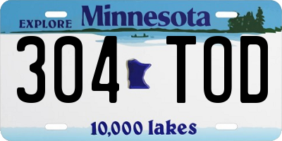 MN license plate 304TOD