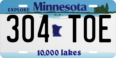 MN license plate 304TOE