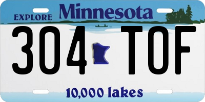MN license plate 304TOF