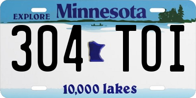 MN license plate 304TOI