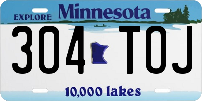 MN license plate 304TOJ