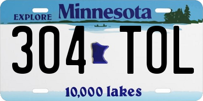 MN license plate 304TOL