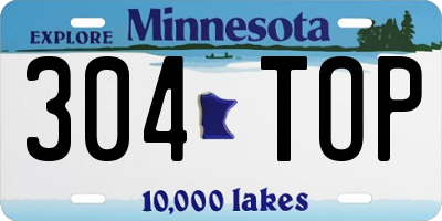 MN license plate 304TOP