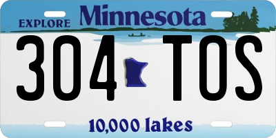 MN license plate 304TOS