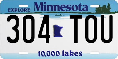 MN license plate 304TOU