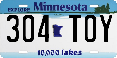 MN license plate 304TOY