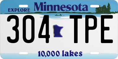 MN license plate 304TPE