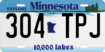 MN license plate 304TPJ