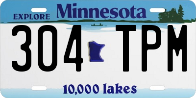 MN license plate 304TPM