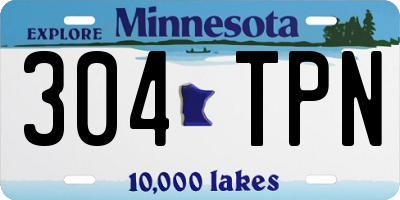 MN license plate 304TPN