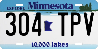 MN license plate 304TPV