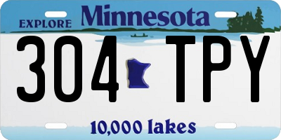 MN license plate 304TPY