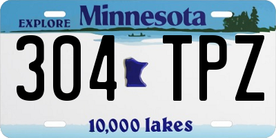 MN license plate 304TPZ